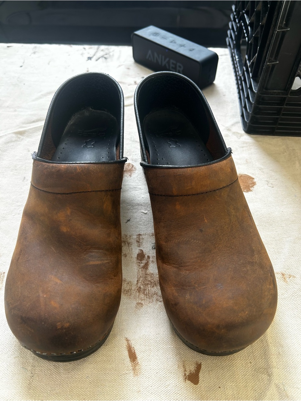 Dansko Brown Leather Slip-On Clogs for Men Best Offer gets them